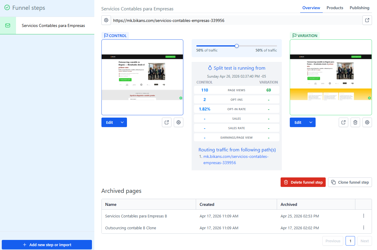 Funnels-landing pages